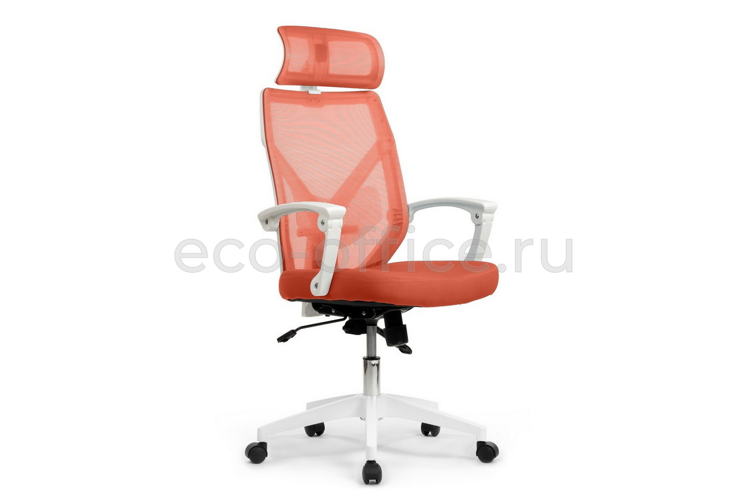 Кресло RV Chair OLIVER W-203 AC Белый пластик / Оранжевая ткань купить в Екатеринбурге