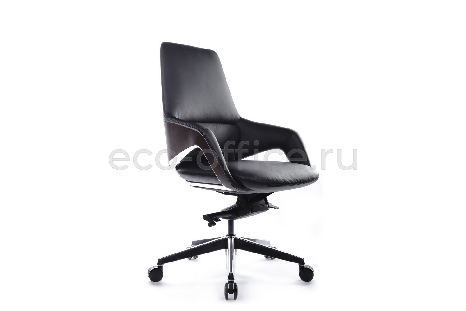 Кресло руководителя RV Design AURA-M FK005-B Чёрная кожа купить в Екатеринбурге