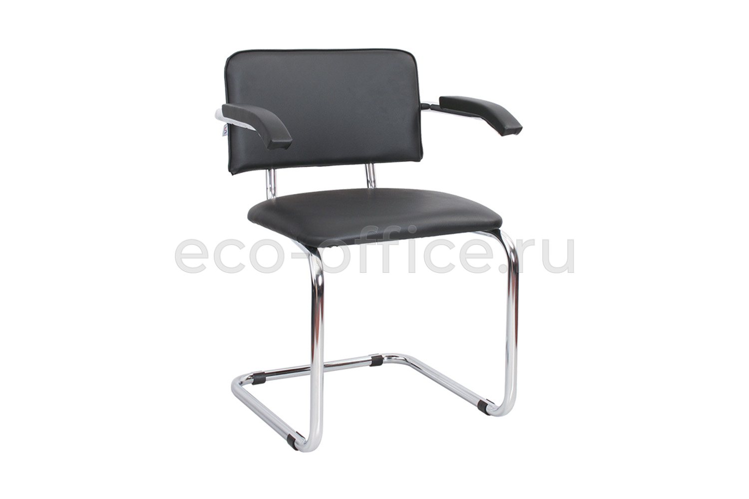 Стул посетителя SYLWIA Chrome ARM 450321/V4 Чёрная экокожа купить в Екатеринбурге