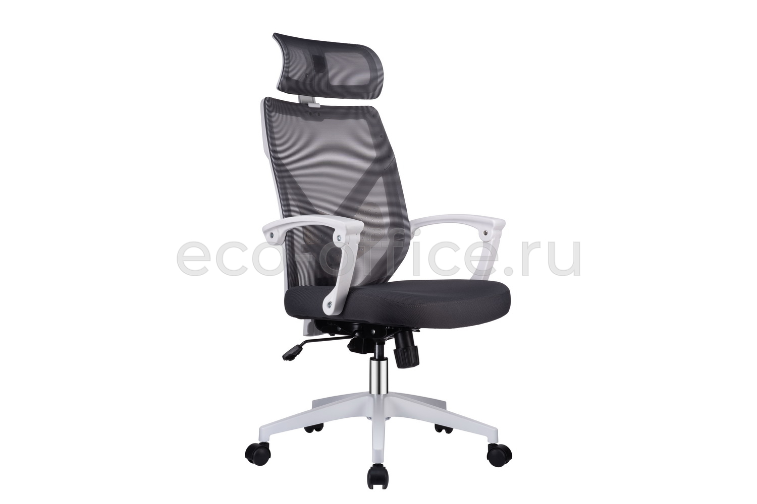 Кресло RV Chair OLIVER W-203 AC Белый пластик / Серая ткань купить в Екатеринбурге