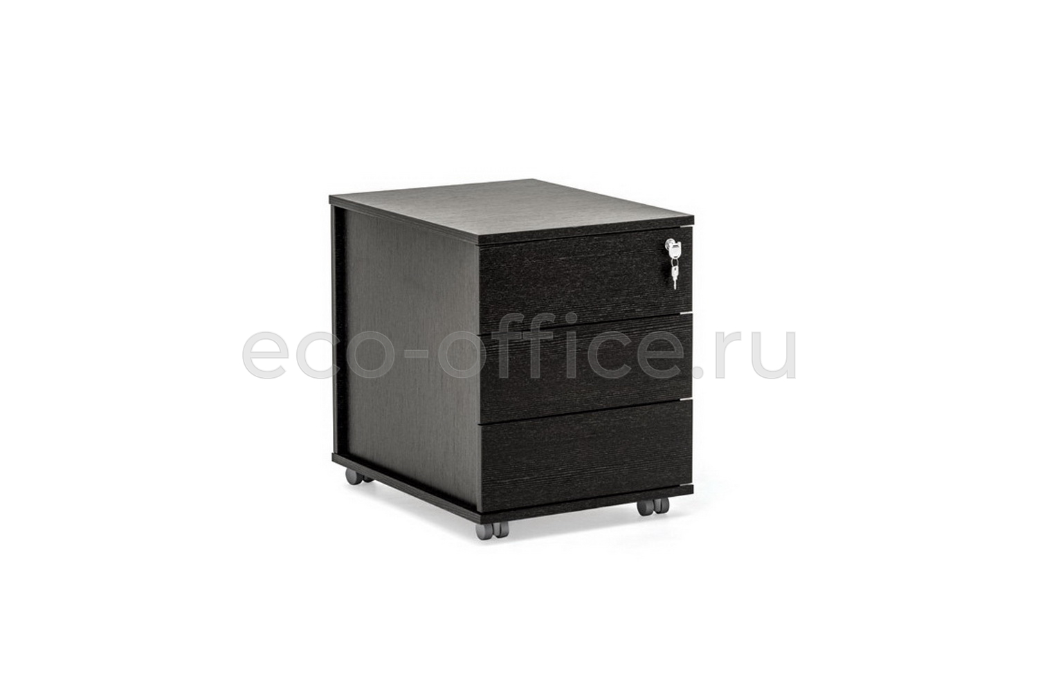 Тумба подкатная 3 ящика ALEA PCC713SLSL04AYM Черное Дерево купить в Екатеринбурге