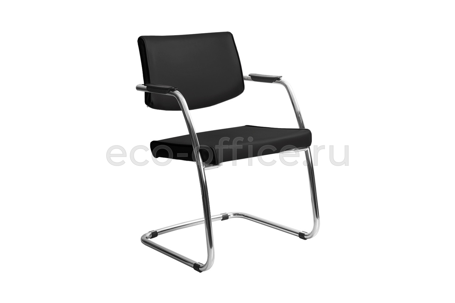Стул посетителя DELTA PA Chrome 450330-07/V4 Чёрная экокожа купить в Екатеринбурге