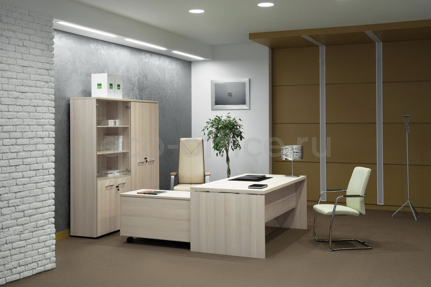 Кабинет руководителя FERMO WOOD Дуб Светлый купить в Екатеринбурге