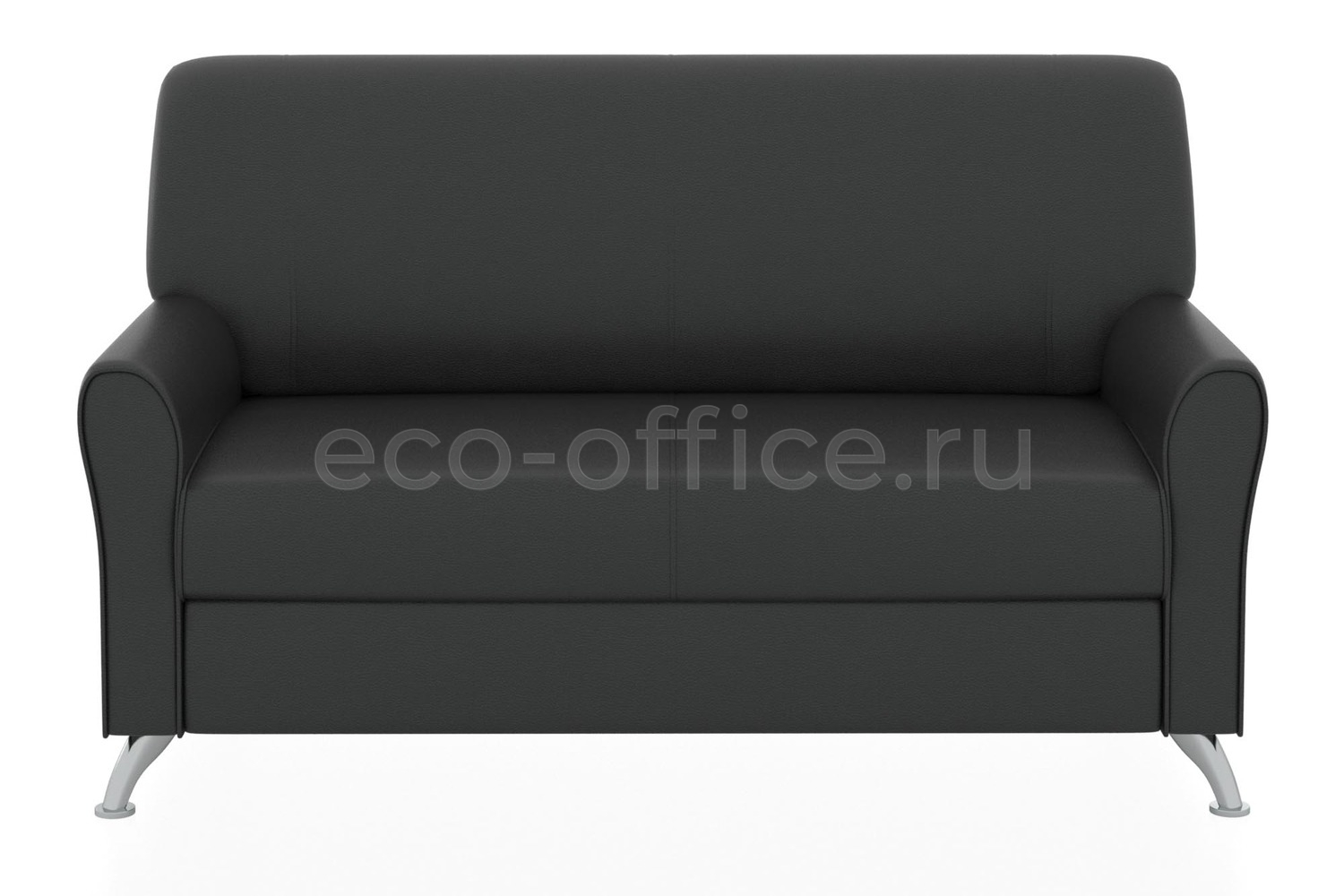 Двухместный диван ЕВРОПА экокожа Euroline 9100 Чёрный купить в Екатеринбурге