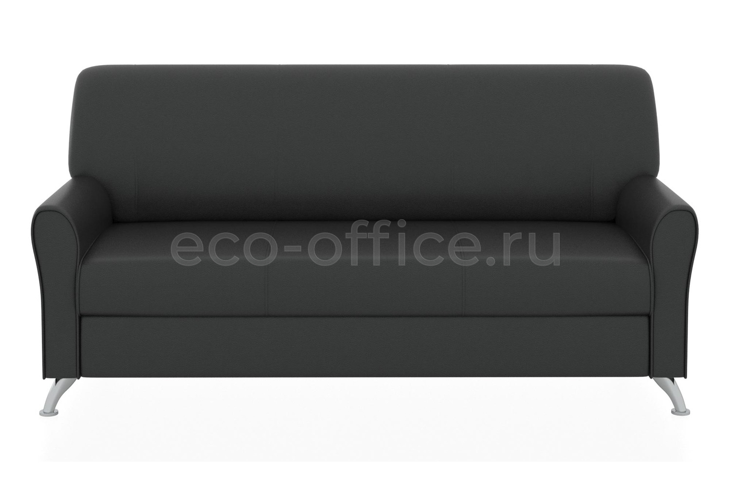 Трехместный диван ЕВРОПА экокожа Euroline 9100 Чёрный купить в Екатеринбурге