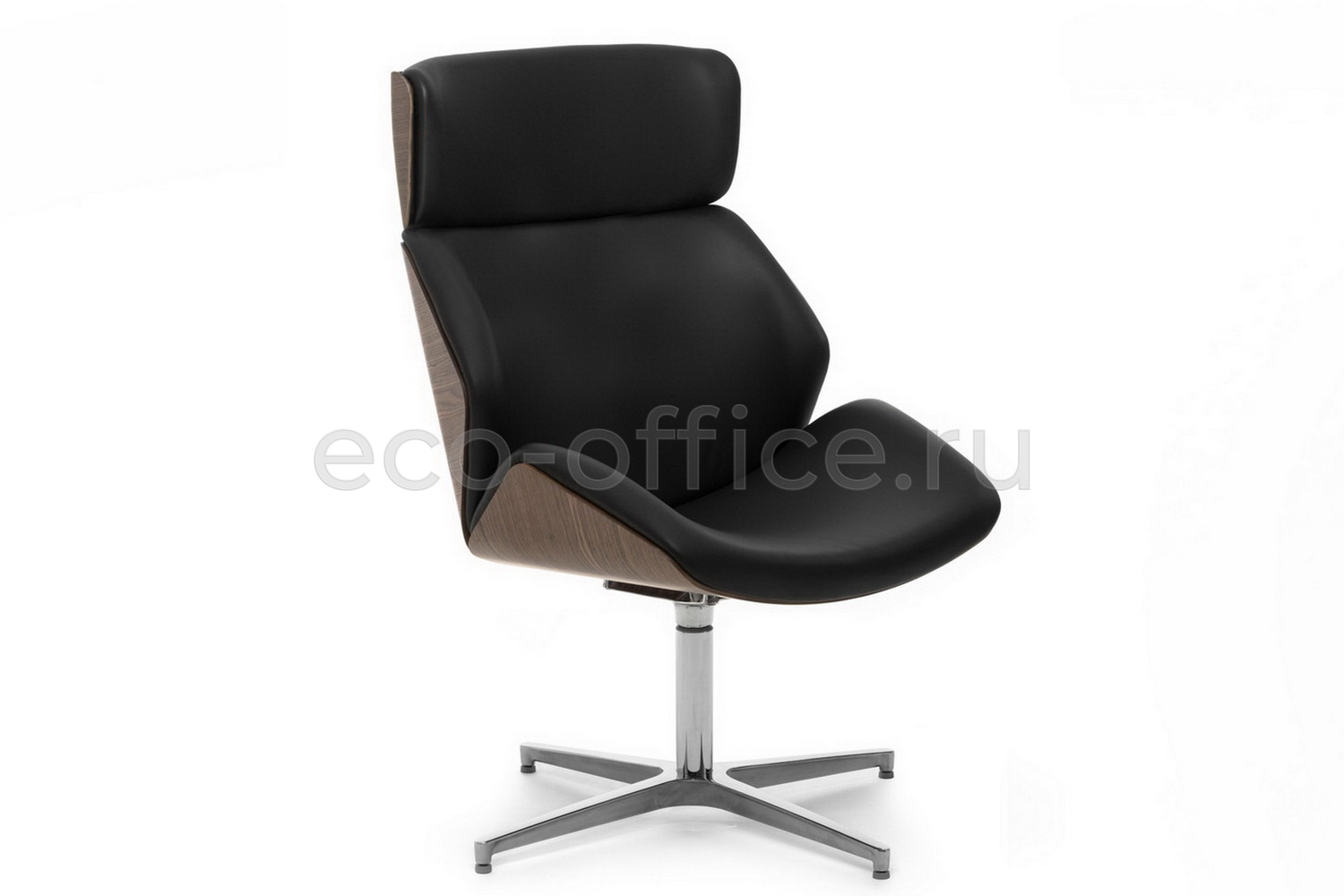 Кресло Profoffice CHARM HIGH WOOD LOUNGE Чёрная кожа купить в Екатеринбурге