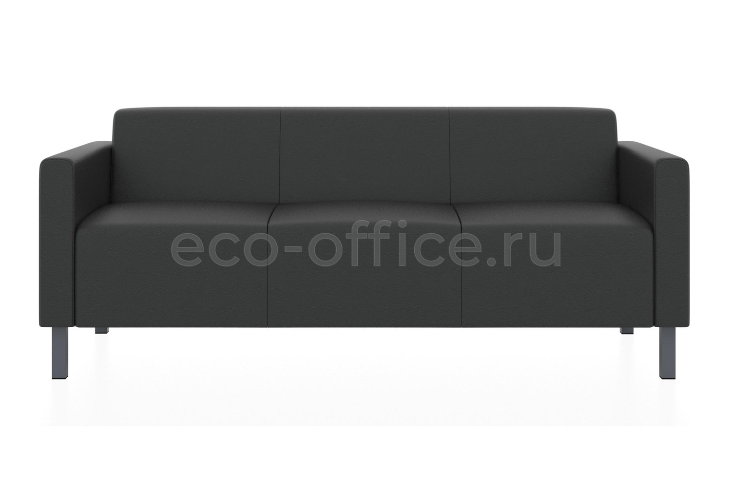 Трехместный диван ЕВРО экокожа Euroline 9100 Чёрный купить в Екатеринбурге