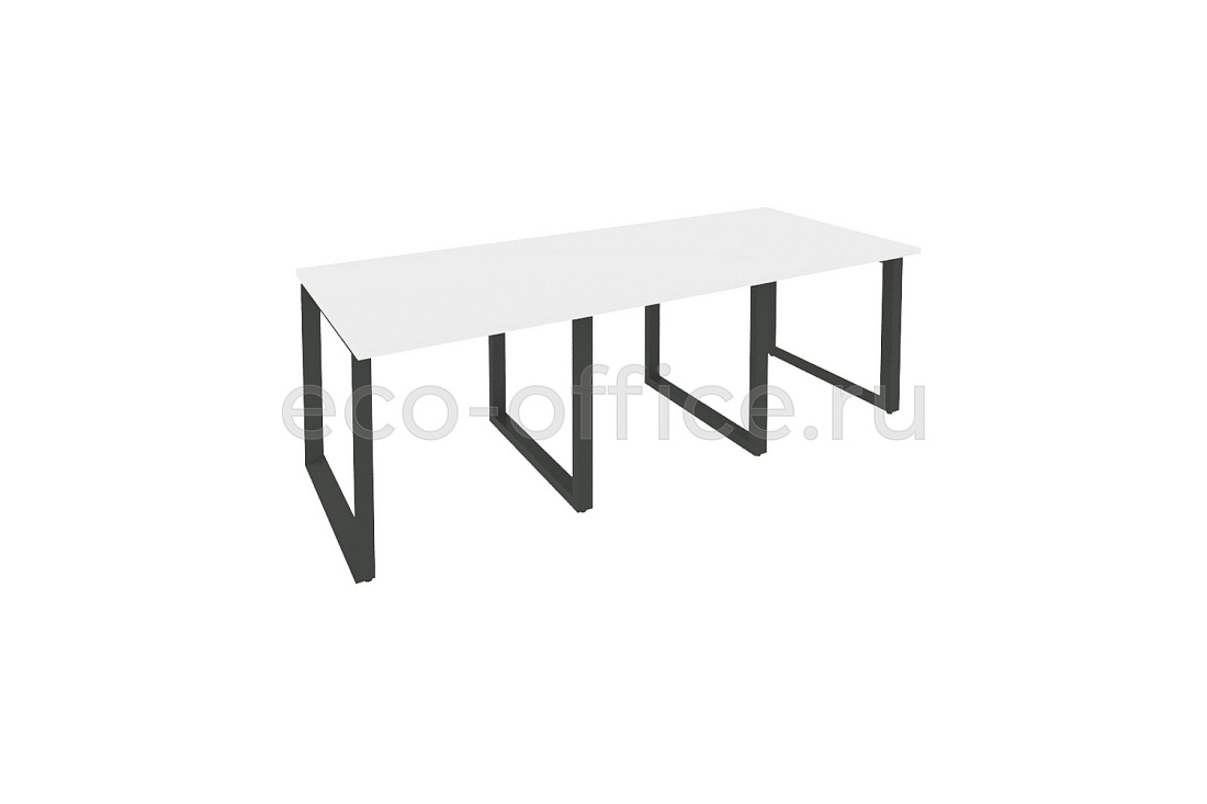 Стол переговорный (3 столешницы) ONIX O.MO-PRG-3.0 Белый Бриллиант / Антрацит металл  купить в Екатеринбурге
