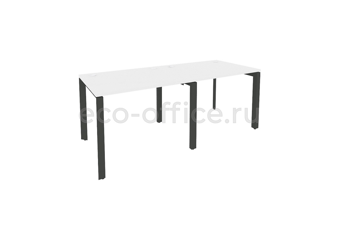 Рабочая станция на П-образном м/к ONIX O.MP-RS-2.1.8 Белый Бриллиант / Антрацит металл  купить в Екатеринбурге