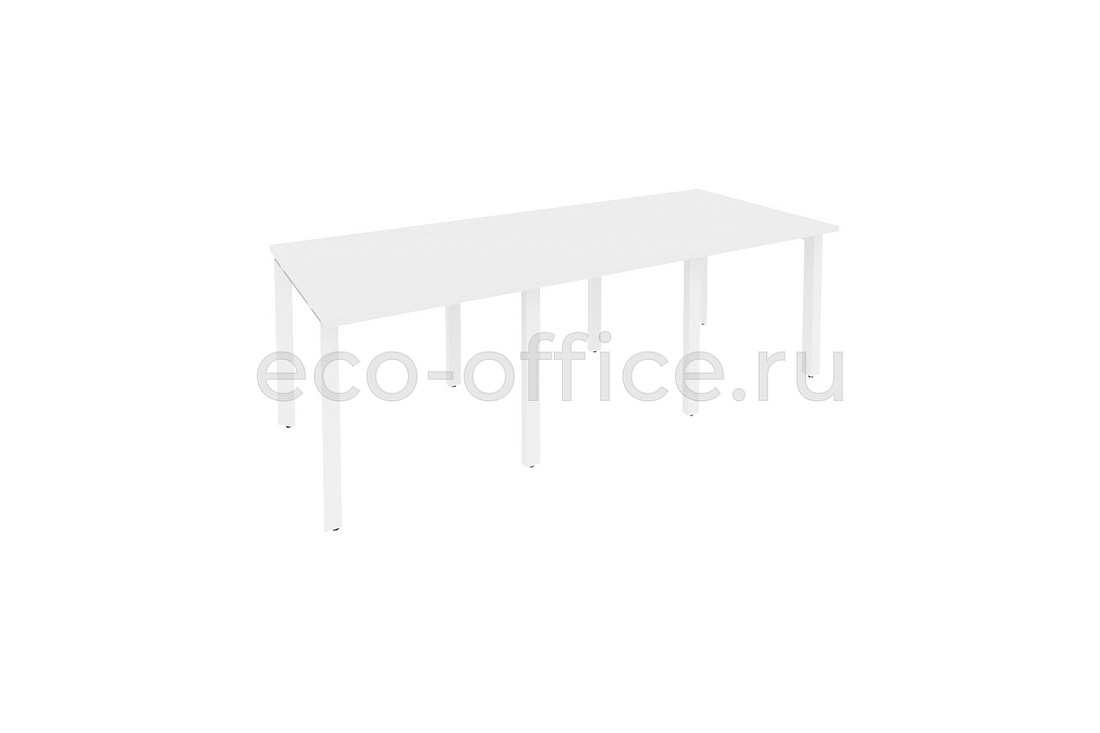 Стол переговорный (3 столешницы) ONIX O.MP-PRG-3.0 Белый Бриллиант / Белый металл  купить в Екатеринбурге