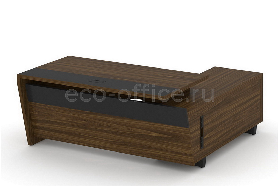 Стол руководителя с опорной тумбой CORNER COR.SRT-18(L) Орех Лоренцо купить в Екатеринбурге