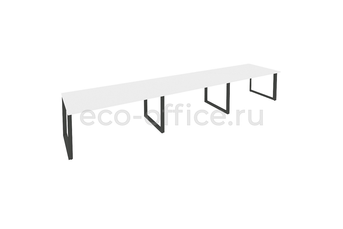 Стол переговорный (3 столешницы) ONIX O.MO-PRG-3.4 Белый Бриллиант / Антрацит металл  купить в Екатеринбурге