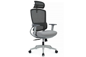 Кресло RV Chair SKILL 6245AX-HS Серая сетка / Серая ткань фото