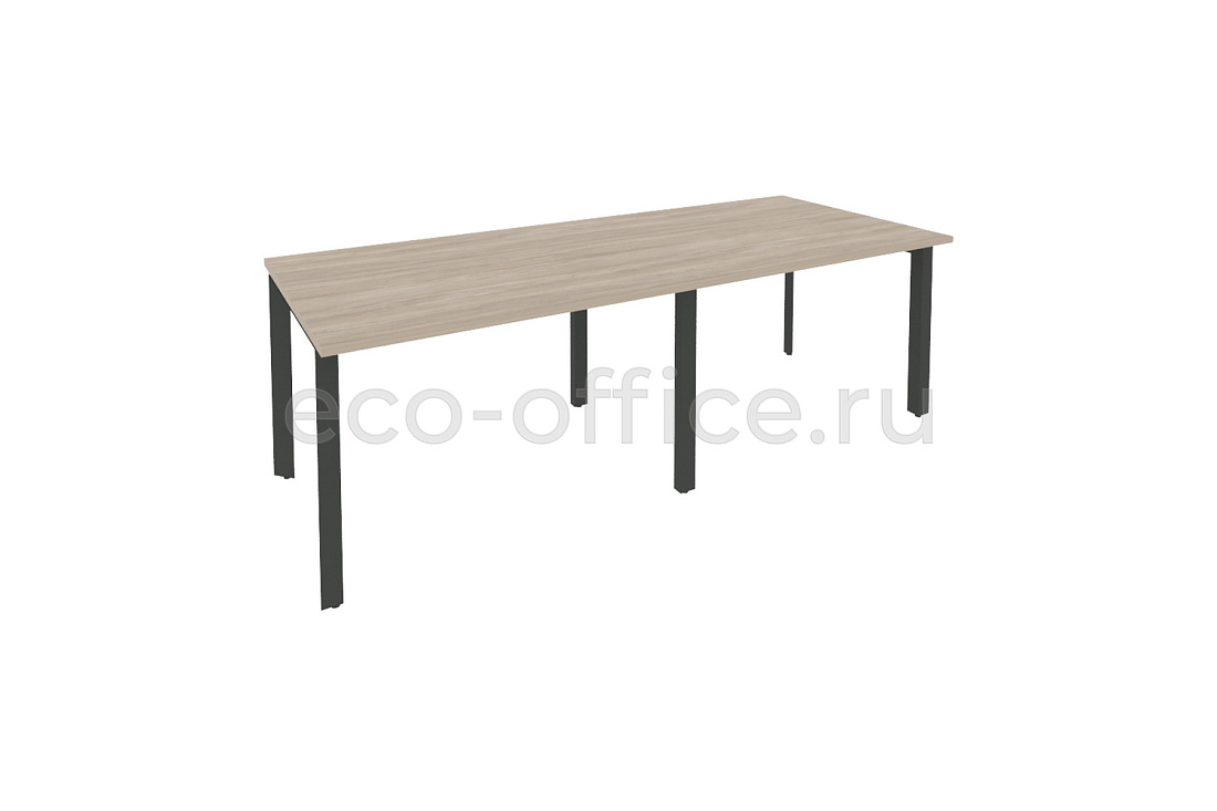 Стол переговорный (2 столешницы) ONIX O.MP-PRG-2.2 Дуб Аттик / Антрацит металл  купить в Екатеринбурге