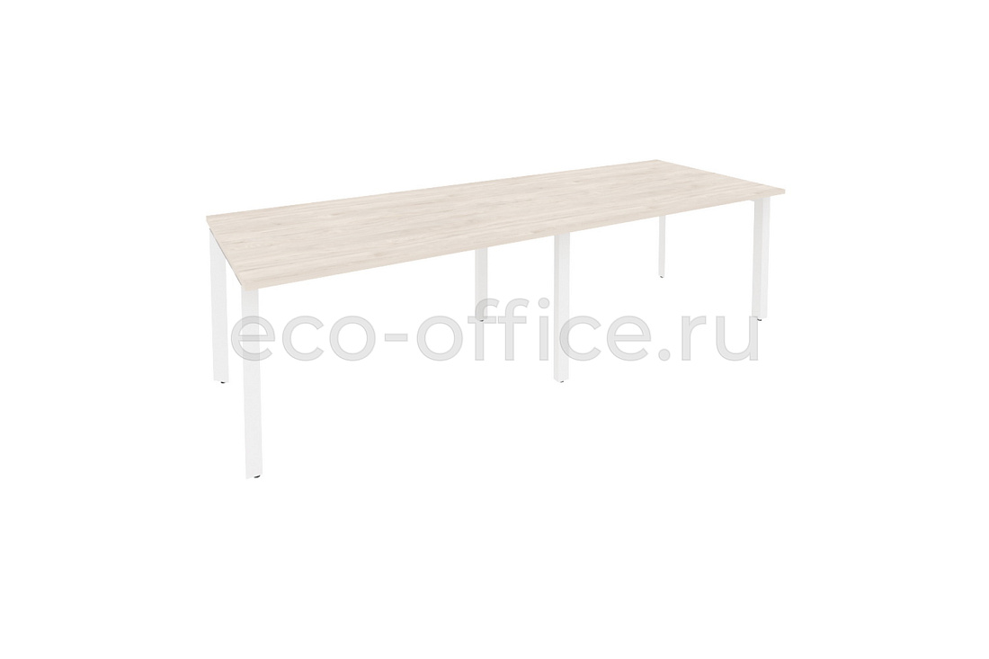 Стол переговорный (2 столешницы) ONIX O.MP-PRG-2.3 Денвер Светлый / Белый металл  купить в Екатеринбурге