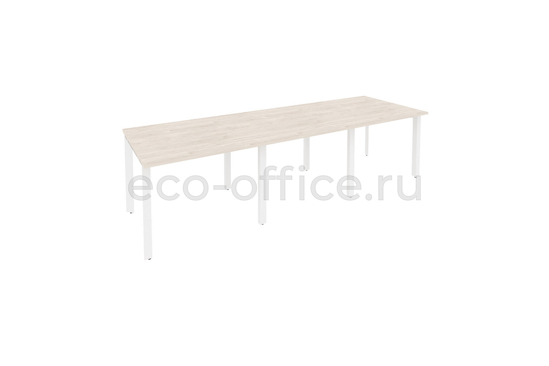 Стол переговорный (3 столешницы) ONIX O.MP-PRG-3.1 Денвер Светлый / Белый металл  купить в Екатеринбурге