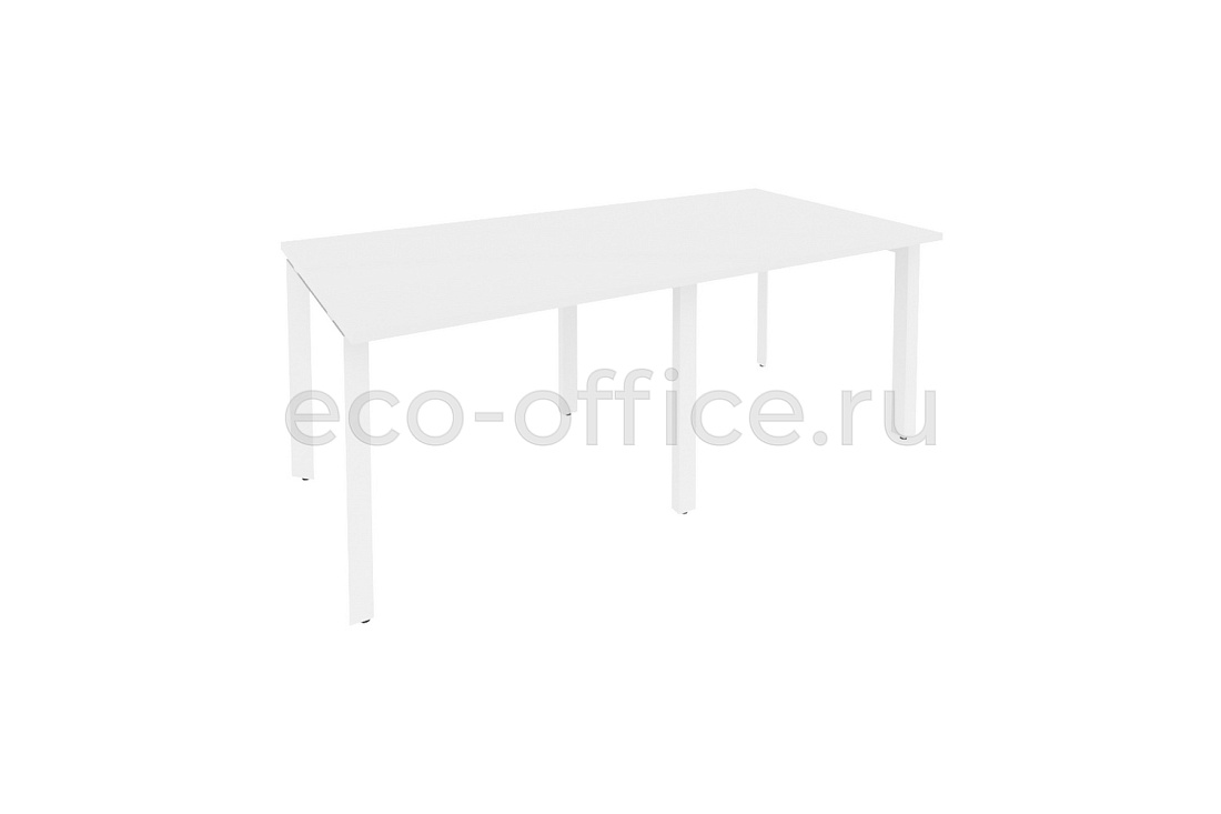 Стол переговорный (2 столешницы) ONIX O.MP-PRG-2.1 Белый Бриллиант / Белый металл  купить в Екатеринбурге