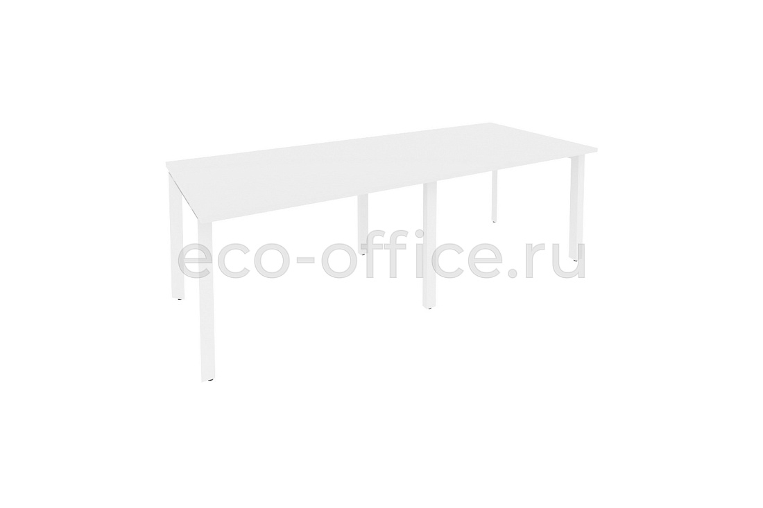 Стол переговорный (2 столешницы) ONIX O.MP-PRG-2.2 Белый Бриллиант / Белый металл  купить в Екатеринбурге
