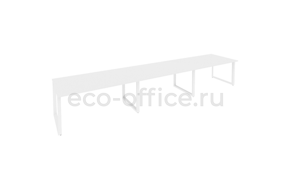 Стол переговорный (3 столешницы) ONIX O.MO-PRG-3.4 Белый Бриллиант / Белый металл  купить в Екатеринбурге