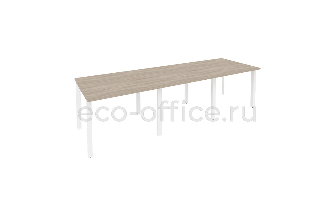 Стол переговорный (3 столешницы) ONIX O.MP-PRG-3.1 Дуб Аттик / Белый металл  купить в Екатеринбурге