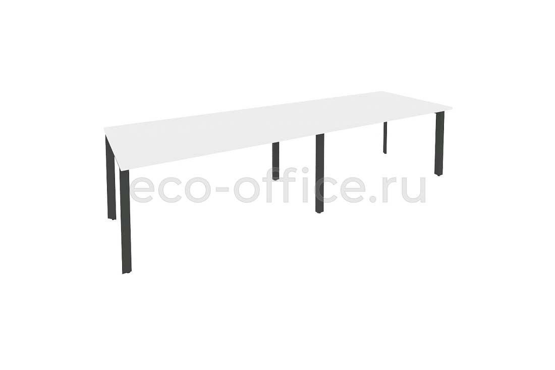 Стол переговорный (2 столешницы) ONIX O.MP-PRG-2.4 Белый Бриллиант / Антрацит металл  купить в Екатеринбурге