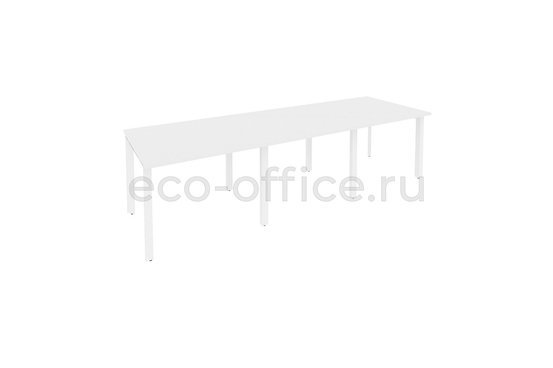 Стол переговорный (3 столешницы) ONIX O.MP-PRG-3.1 Белый Бриллиант / Белый металл  купить в Екатеринбурге