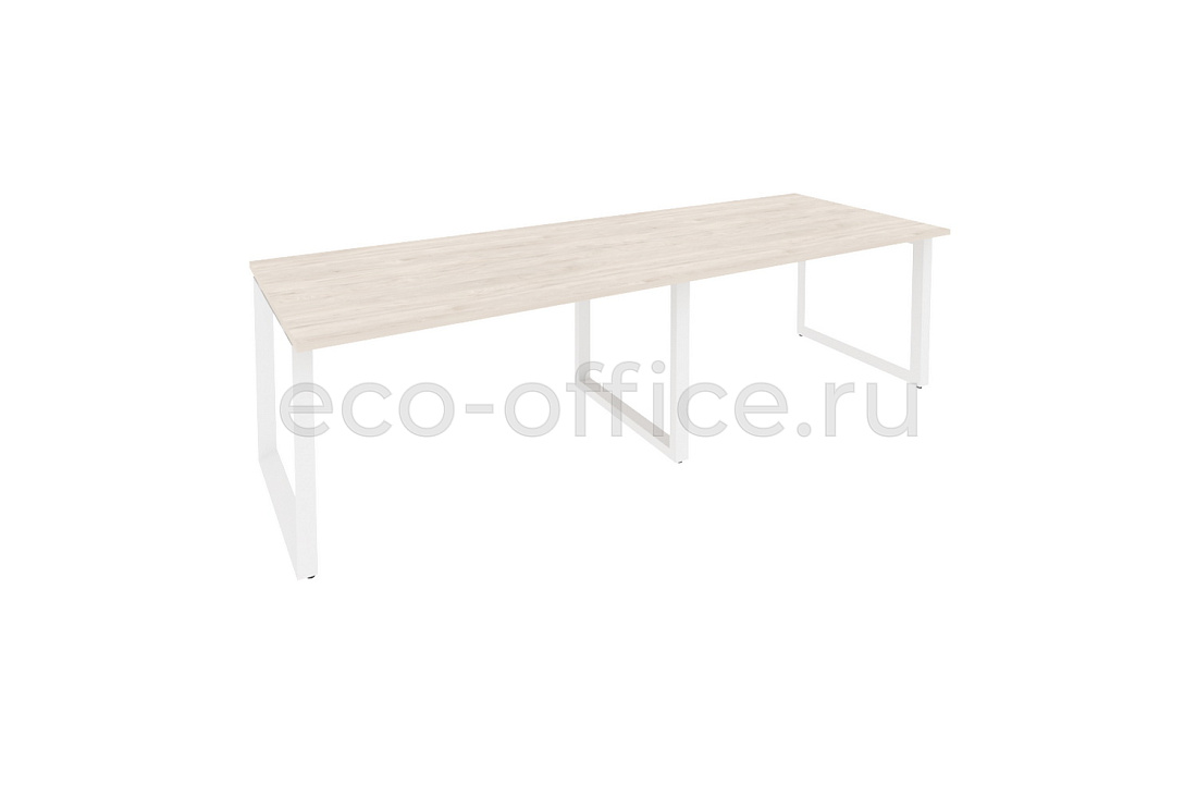 Стол переговорный (2 столешницы) ONIX O.MO-PRG-2.3 Денвер Светлый / Белый металл  купить в Екатеринбурге