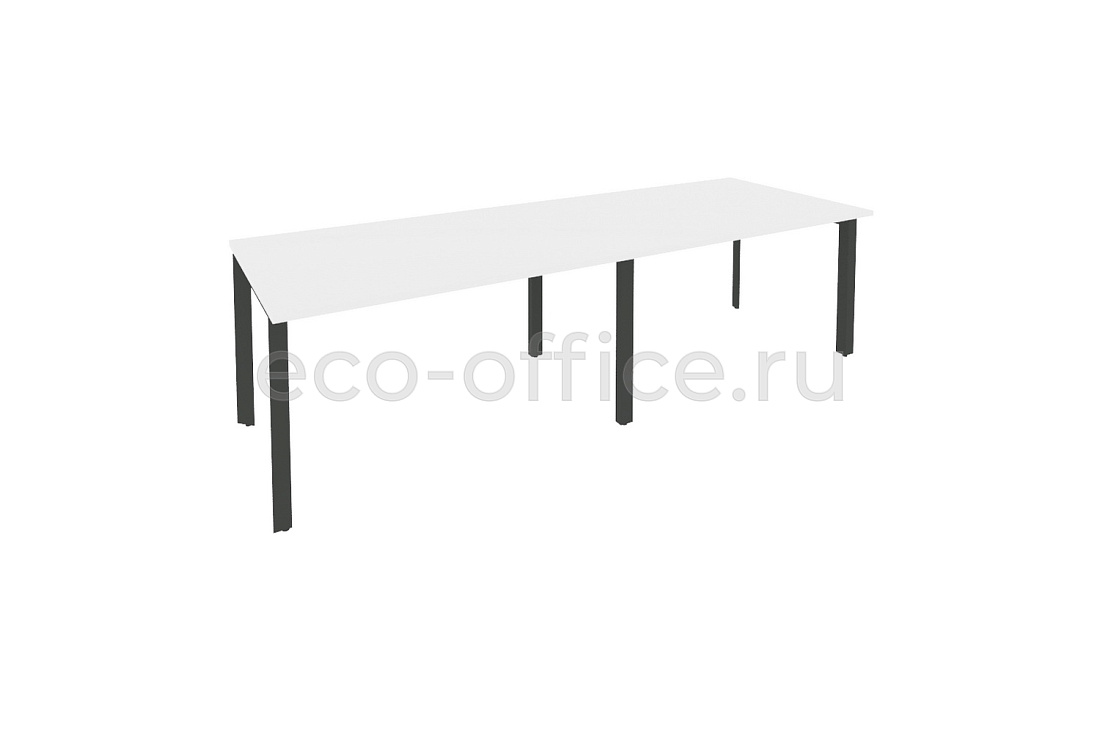 Стол переговорный (2 столешницы) ONIX O.MP-PRG-2.3 Белый Бриллиант / Антрацит металл  купить в Екатеринбурге