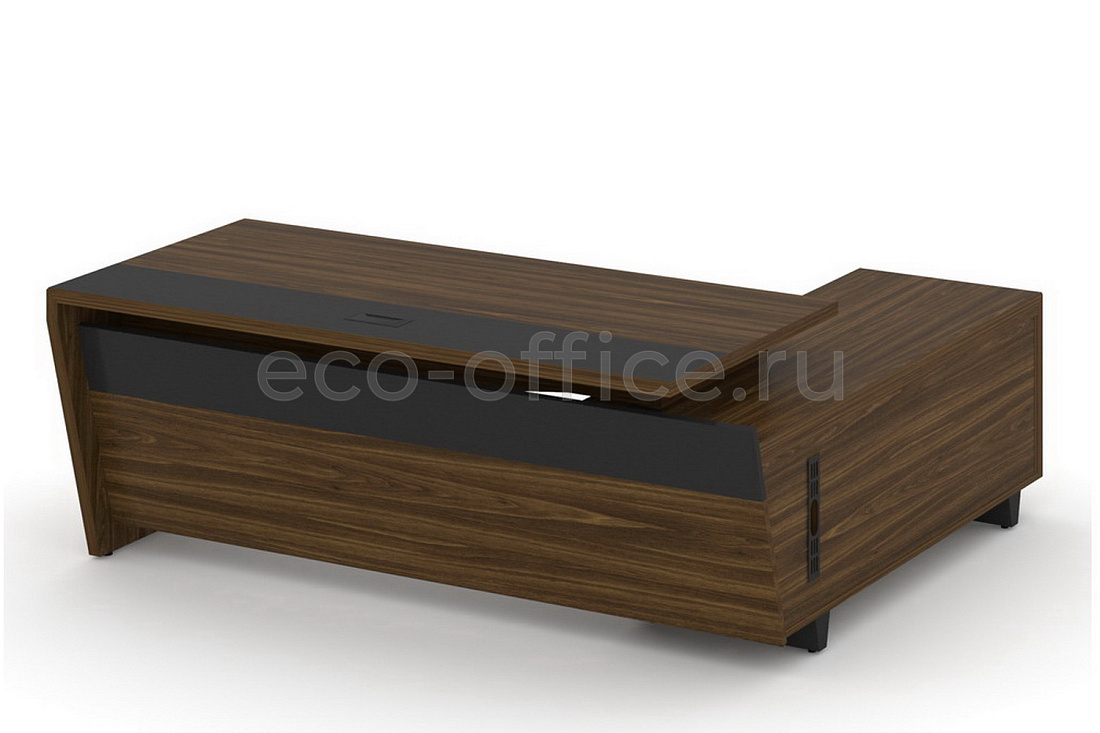 Стол руководителя с опорной тумбой CORNER COR.SRT-20(L) Орех Лоренцо купить в Екатеринбурге