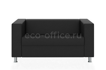Двухместный диван АПОЛЛО экокожа Euroline 9100 Чёрный купить в Екатеринбурге