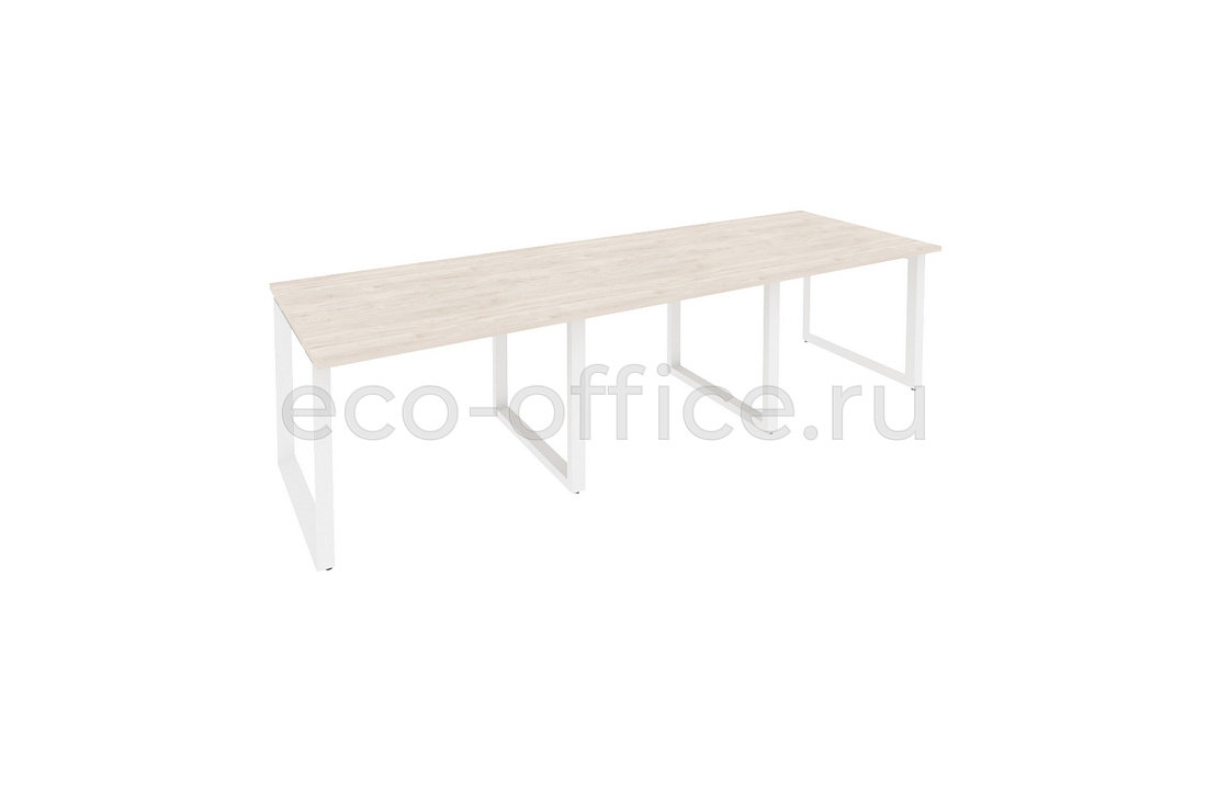 Стол переговорный (3 столешницы) ONIX O.MO-PRG-3.1 Денвер Светлый / Белый металл  купить в Екатеринбурге