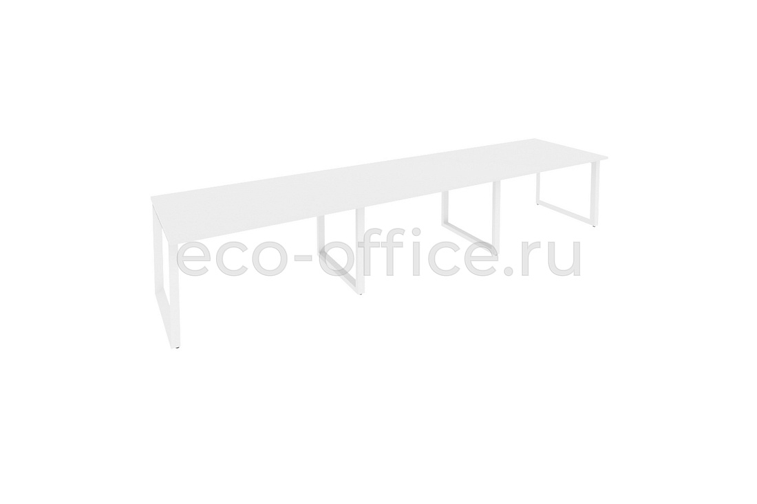 Стол переговорный (3 столешницы) ONIX O.MO-PRG-3.3 Белый Бриллиант / Белый металл  купить в Екатеринбурге
