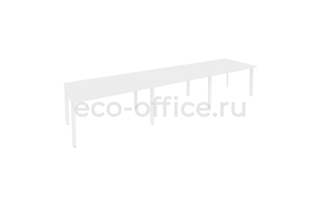 Стол переговорный (3 столешницы) ONIX O.MP-PRG-3.3 Белый Бриллиант / Белый металл  купить в Екатеринбурге
