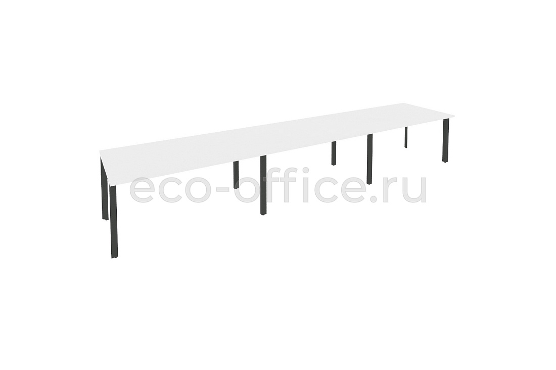 Стол переговорный (3 столешницы) ONIX O.MP-PRG-3.4 Белый Бриллиант / Антрацит металл  купить в Екатеринбурге