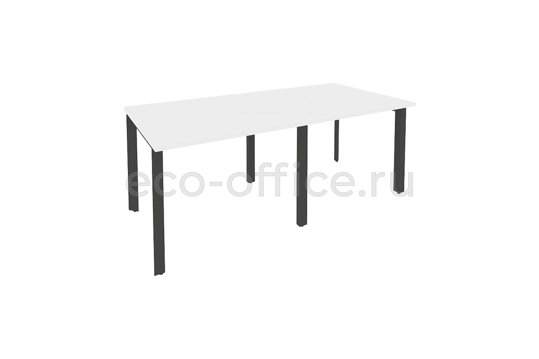 Стол переговорный (2 столешницы) ONIX O.MP-PRG-2.1 Белый Бриллиант / Антрацит металл  купить в Екатеринбурге