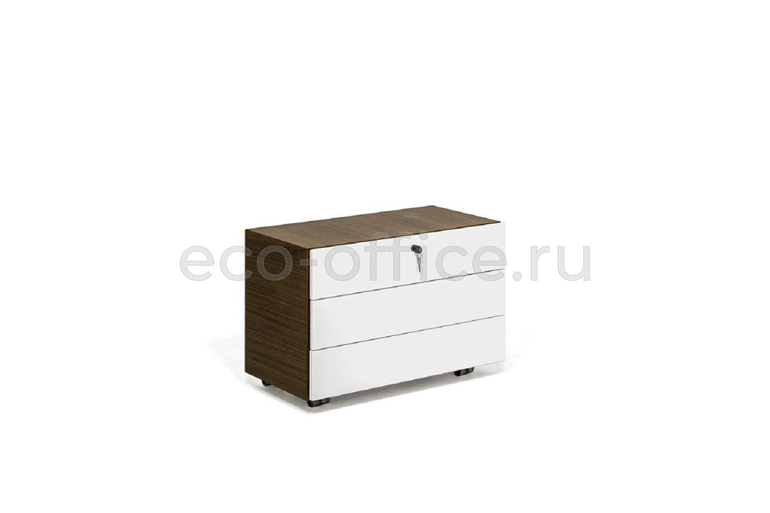 Тумба подкатная 3 ящика KYO KY3017 002 301 + 3517005025 Орех / Белый купить в Екатеринбурге