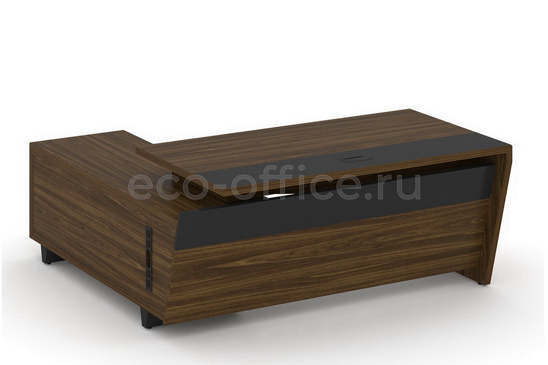 Стол руководителя с опорной тумбой CORNER COR.SRT-18(R) Орех Лоренцо купить в Екатеринбурге