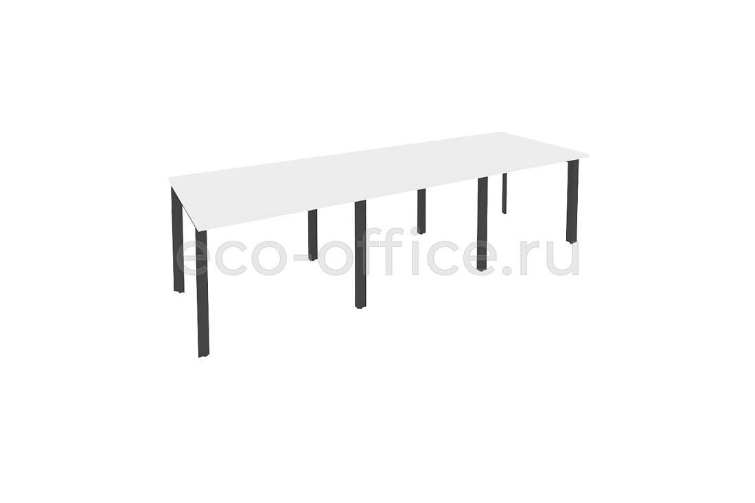 Стол переговорный (3 столешницы) ONIX O.MP-PRG-3.1 Белый Бриллиант / Антрацит металл  купить в Екатеринбурге