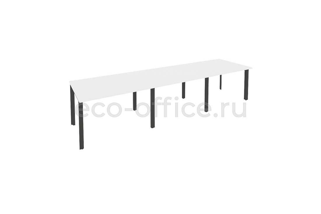 Стол переговорный (3 столешницы) ONIX O.MP-PRG-3.2 Белый Бриллиант / Антрацит металл  купить в Екатеринбурге