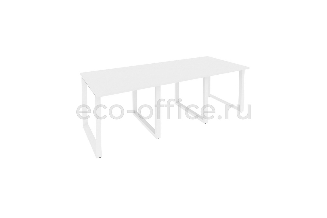 Стол переговорный (3 столешницы) ONIX O.MO-PRG-3.0 Белый Бриллиант / Белый металл  купить в Екатеринбурге
