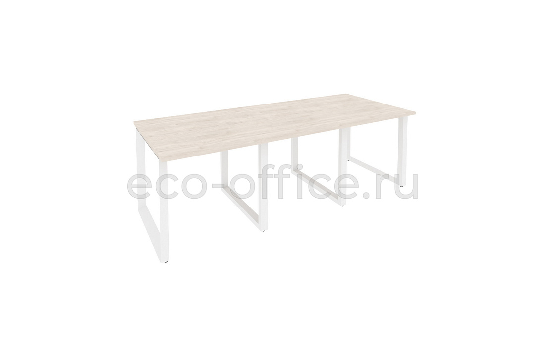 Стол переговорный (3 столешницы) ONIX O.MO-PRG-3.0 Денвер Светлый / Белый металл  купить в Екатеринбурге