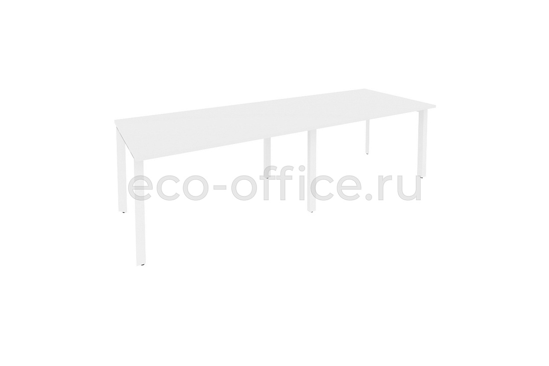 Стол переговорный (2 столешницы) ONIX O.MP-PRG-2.3 Белый Бриллиант / Белый металл  купить в Екатеринбурге