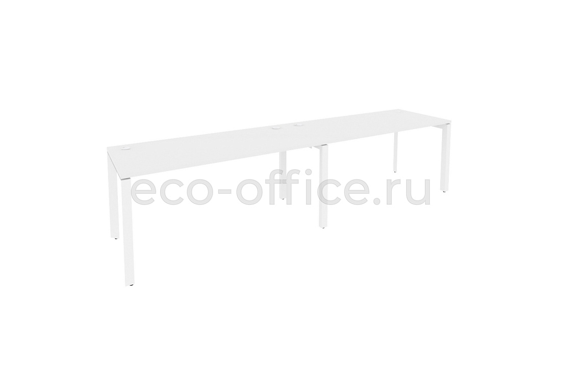 Рабочая станция на П-образном м/к ONIX O.MP-RS-2.4.7 Белый Бриллиант / Белый металл  купить в Екатеринбурге
