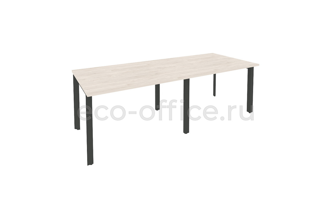 Стол переговорный (2 столешницы) ONIX O.MP-PRG-2.2 Денвер Светлый / Антрацит металл купить в Екатеринбурге