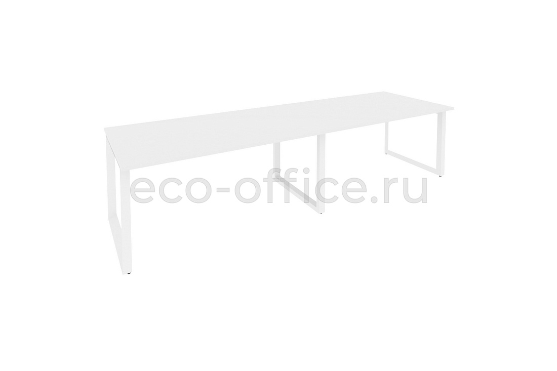 Стол переговорный (2 столешницы) ONIX O.MO-PRG-2.4 Белый Бриллиант / Белый металл  купить в Екатеринбурге