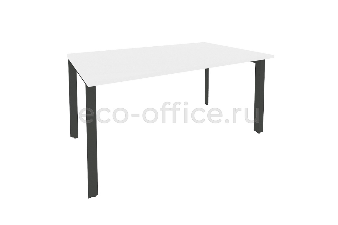 Стол переговорный (1 столешница) ONIX O.MP-PRG-1.4 Белый Бриллиант / Антрацит металл  купить в Екатеринбурге