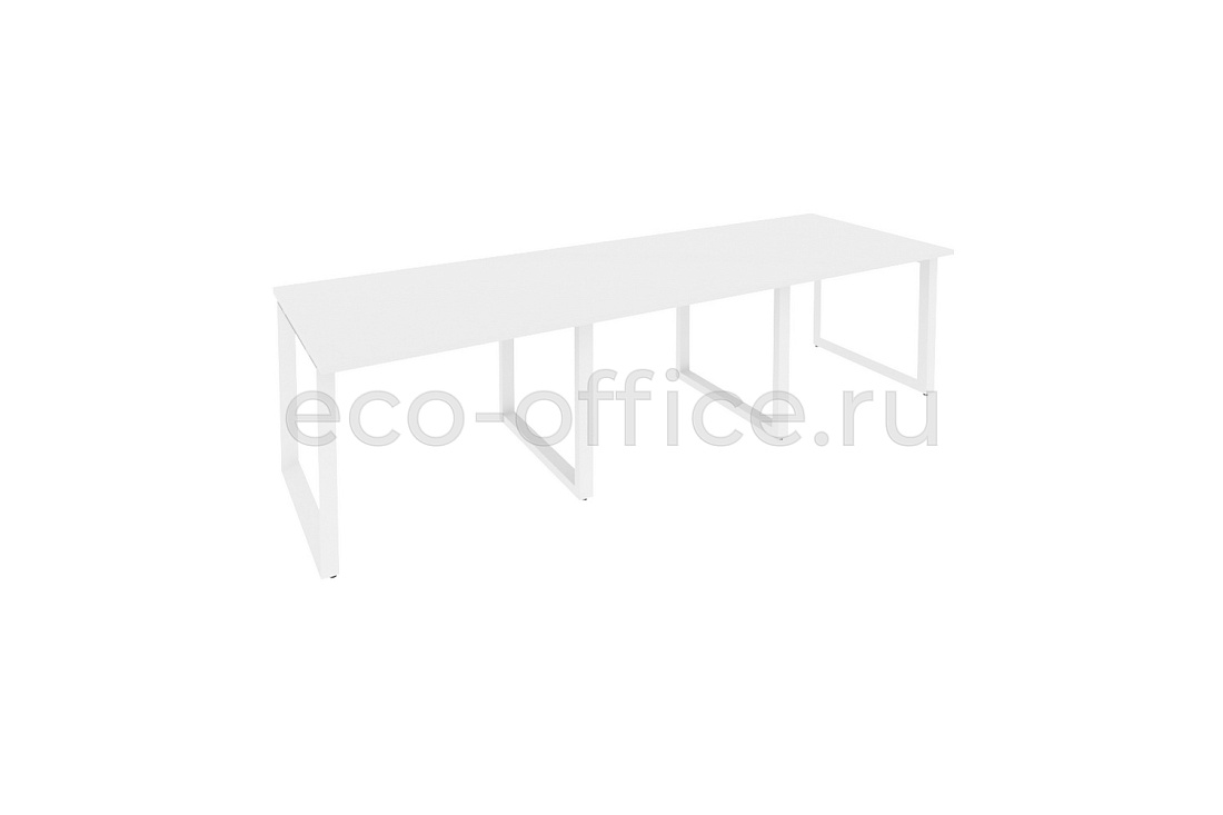 Стол переговорный (3 столешницы) ONIX O.MO-PRG-3.1 Белый Бриллиант / Белый металл  купить в Екатеринбурге