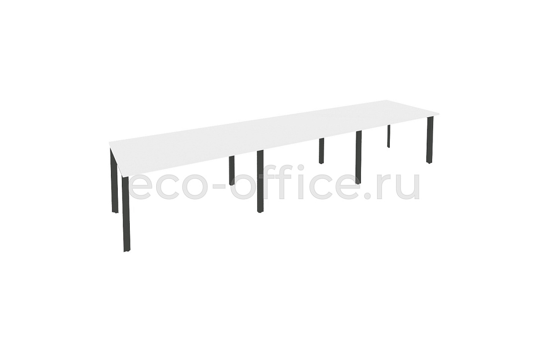 Стол переговорный (3 столешницы) ONIX O.MP-PRG-3.3 Белый Бриллиант / Антрацит металл  купить в Екатеринбурге