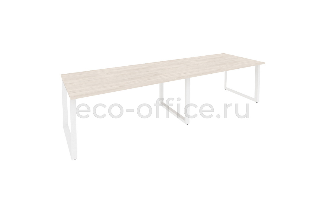 Стол переговорный (2 столешницы) ONIX O.MO-PRG-2.4 Денвер Светлый / Белый металл  купить в Екатеринбурге