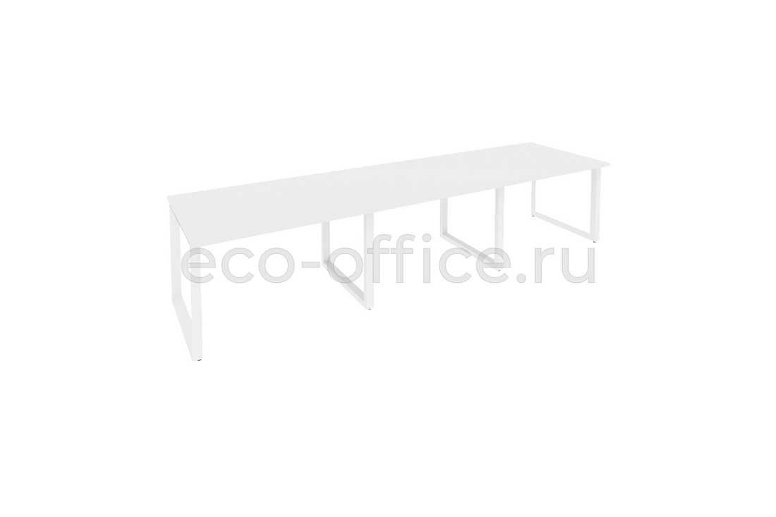 Стол переговорный (3 столешницы) ONIX O.MO-PRG-3.2 Белый Бриллиант / Белый металл  купить в Екатеринбурге